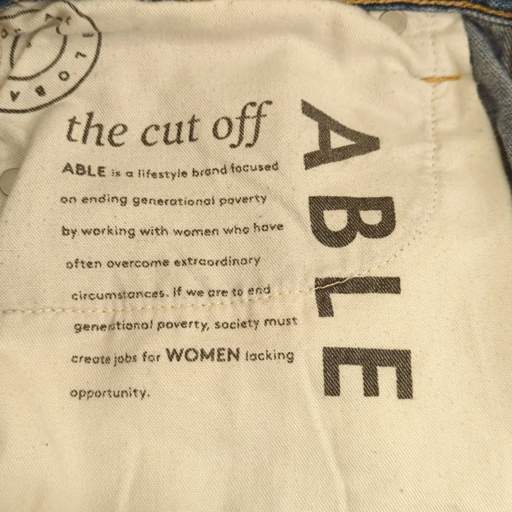 Able The Cutoff Distressed Denim Shorts Size 27